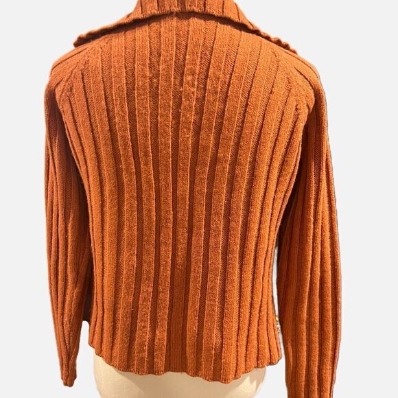 Bianco & Blu Italian orange wool cardigan - Picture 2 of 8